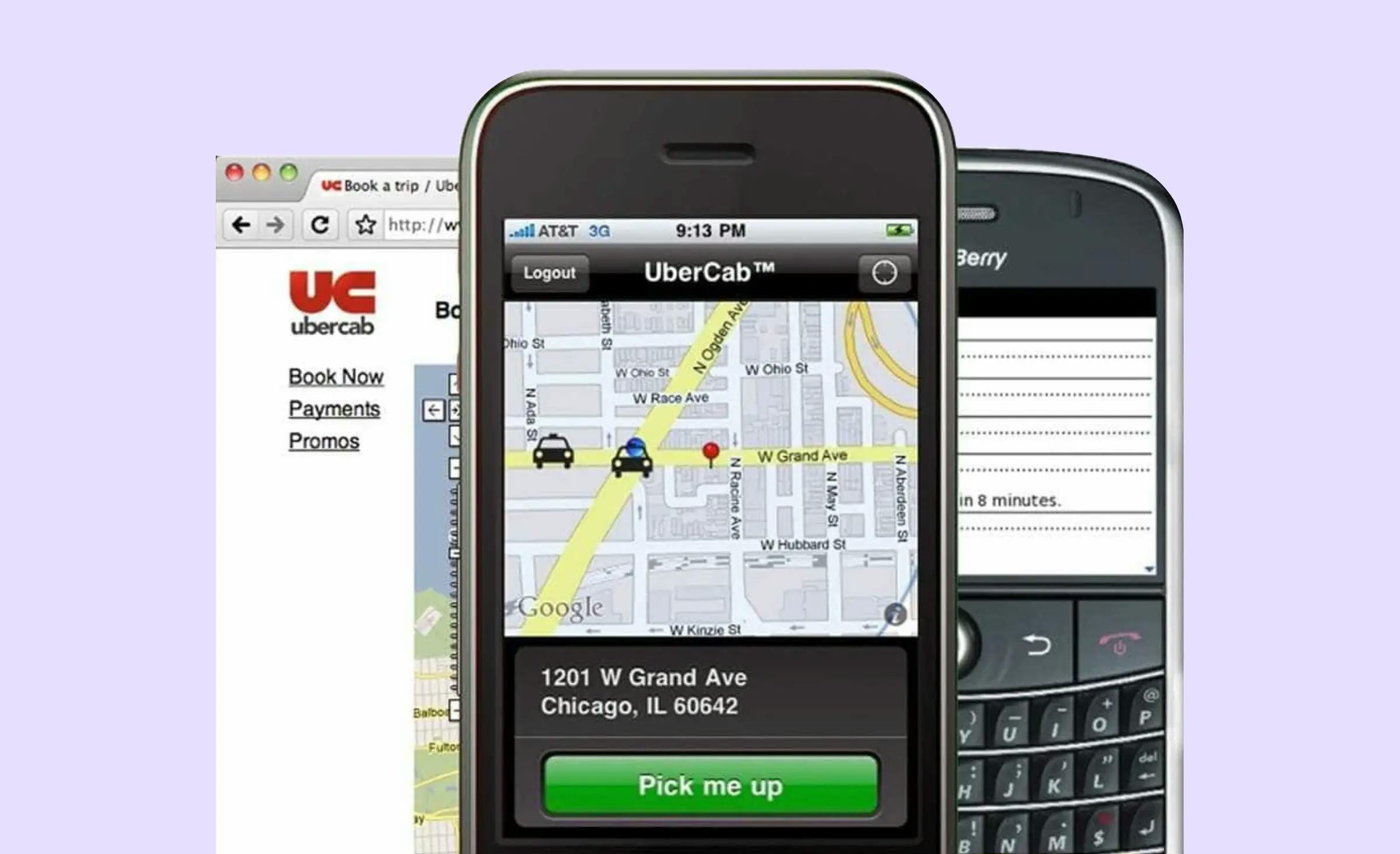 Taxi booking app development: Uber's first version