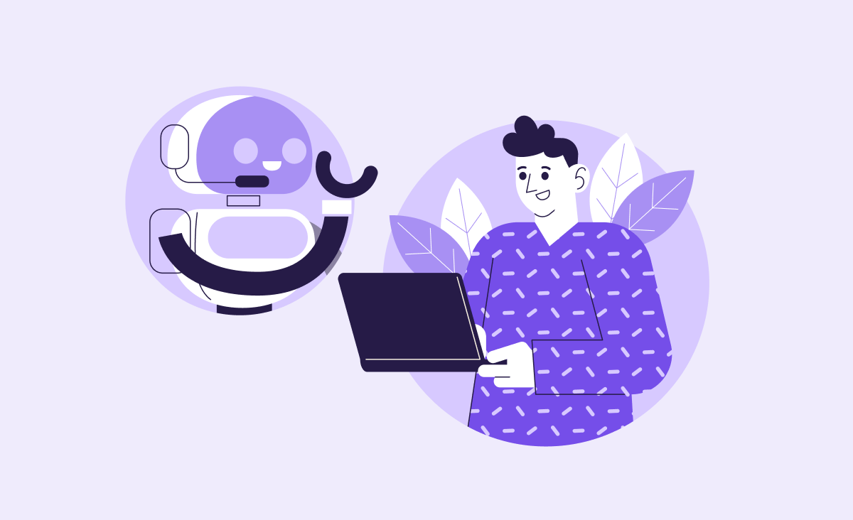 The article’s cover illustrates the title "Exploring the adoption and impacts of generative AI technology in the US: a portrait of the AI target audience" and it shows a person interacting with artificial intelligence. a young man is holding a laptop while a generative AI, depicted as an android, responds to him from the opposite side.